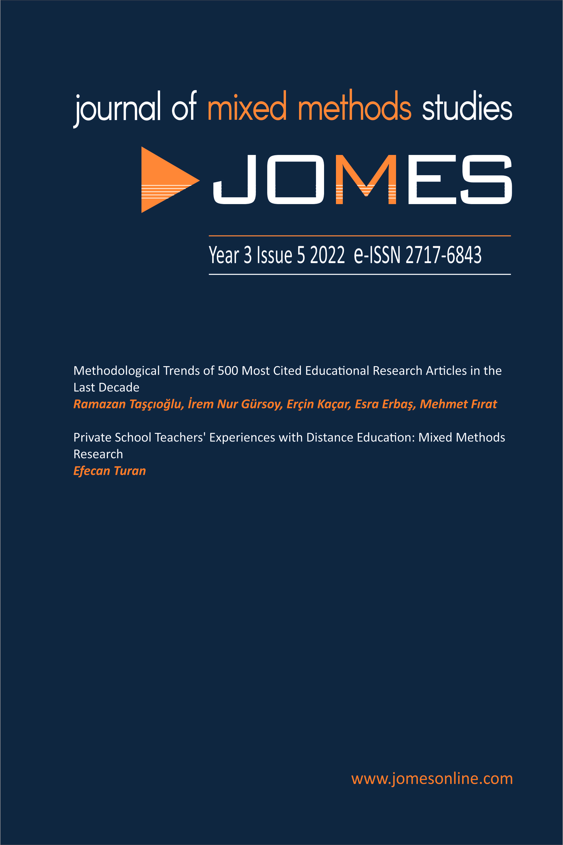 					View No. 5 (2022):  Journal of Mixed Methods Studies
				